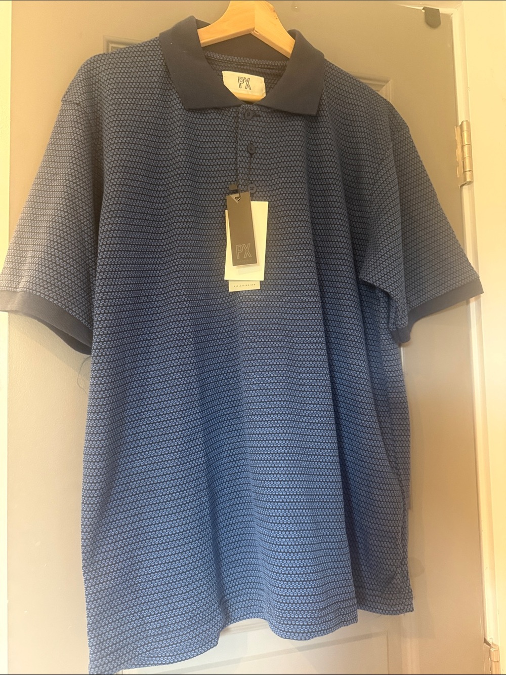 Men’s Short Sleeve Navy Textured Polo